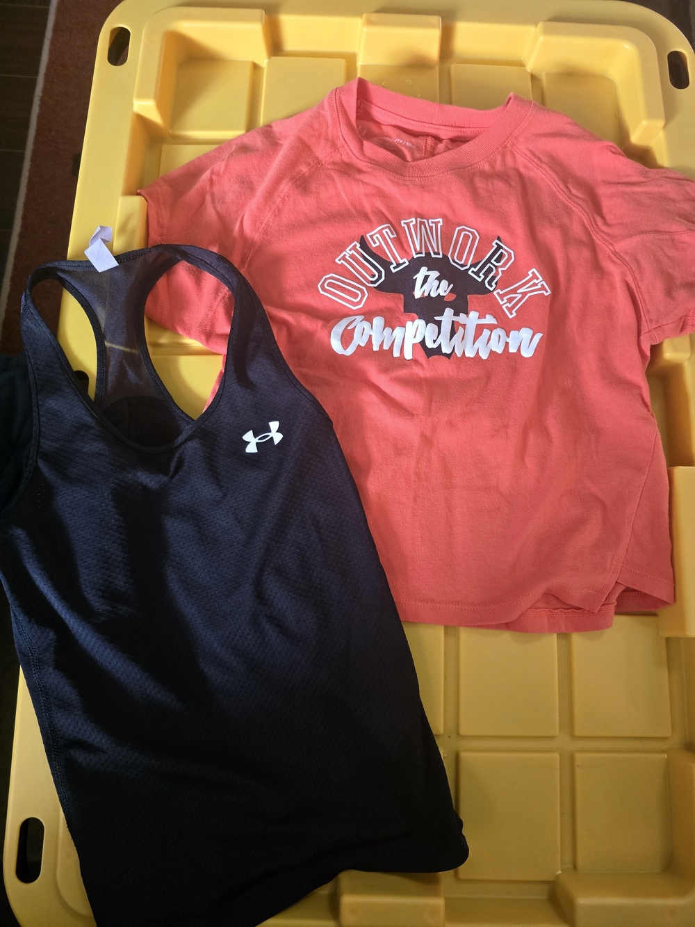 Under Armour Project Rock Kids Matching Set Black & Coral Pink